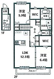 LIBERTAB 2LDKの間取図画像
