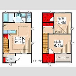パレス玉川上水A棟 1階2LDKの間取り