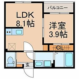 仮称花見川区検見川町2丁目 3階1LDKの間取り