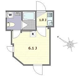 サザンロード堀切 3階1Kの間取り