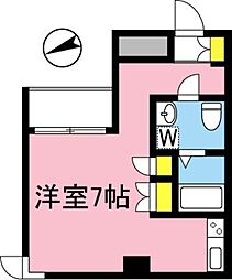 蔵前ローズガーデン ワンルームの間取図画像