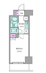 レジディア木場 1Kの間取図画像