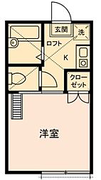 スリーワン 1階1Kの間取り