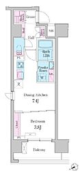 デュオメゾン品川戸越 1DKの間取図画像