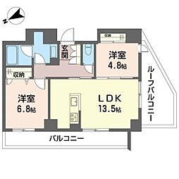 ペールクレスト上麻生 2LDKの間取図画像