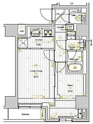 PREMIUM CUBE 両国DEUX 4階1LDKの間取り