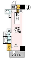 グランラヴィレジデンス ワンルームの間取図画像