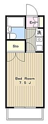 ガトーユー 1Kの間取図画像