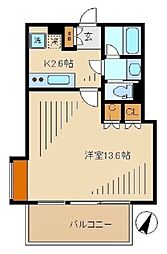 アゼリアテラス新宿 4階1Kの間取り