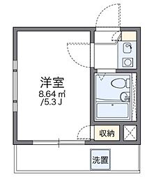 レオパレス落合 2階1Kの間取り