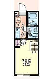 エバーグラス本厚木 1Kの間取図画像