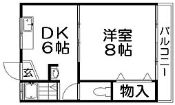 香栄マンション 1DKの間取図画像
