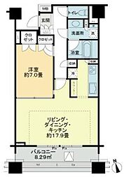 麻布市兵衛町ホームズ 1LDKの間取図画像