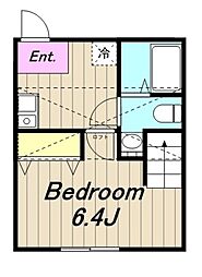 フィオーレ 2階1Kの間取り