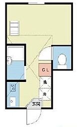 インベスト四谷 1階ワンルームの間取り