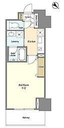 フロンティア新宿タワー 9階1Kの間取り