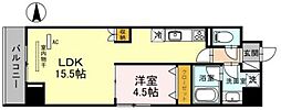 リヒトサール 3階1LDKの間取り
