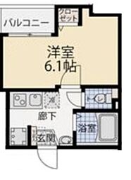 パークサイド堀切 1階1Kの間取り