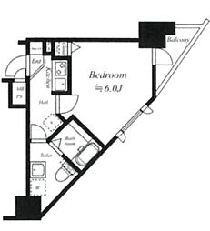 ロイヤルアメニティー西戸山 5階1Kの間取り