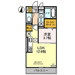ラ・グリシーヌ 1LDKの間取図画像