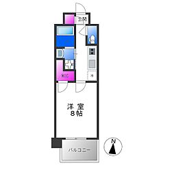 ヴェルテックス 1Kの間取図画像