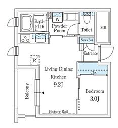 エル・セレーノ西早稲田 1階1LDKの間取り
