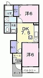 サニーレジデンス 2DKの間取図画像