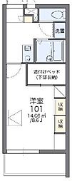 レオパレス中町 1Kの間取図画像