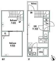 GRANPASEO下北沢III 2LDKの間取図画像