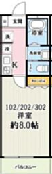 さいたま市岩槻区西町5丁目アパート 1Kの間取図画像