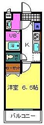 シャルマンフジもずイースト 1Kの間取図画像