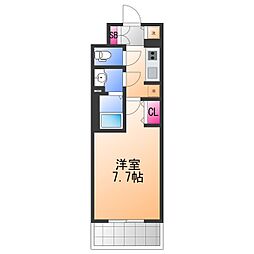 阪堺電気軌道阪堺線 石津北駅 徒歩5分の賃貸マンション 4階1Kの間取り
