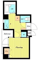 エスコート渋谷 5階1Kの間取り