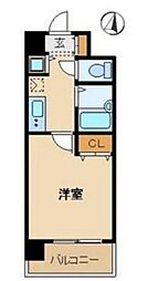 京急本線 大森海岸駅 徒歩4分の賃貸マンション 7階1Kの間取り