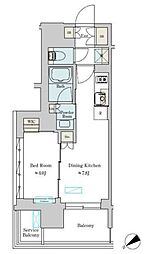 Brilliaist大井町 1DKの間取図画像