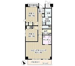 ピュアステージ千歳船橋 1階2LDKの間取り