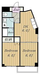 センプリーチェ 1階2DKの間取り