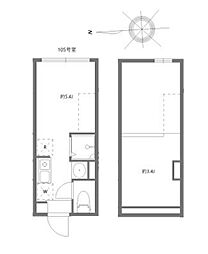 マルバ北赤羽 ワンルームの間取図画像