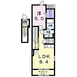 ピノアール 1LDKの間取図画像