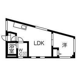FRレジデンス大森町 1LDKの間取図画像