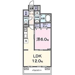 堺市北区北花田町4丁アパート 1LDKの間取図画像
