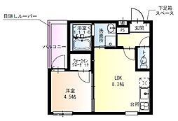阪急千里線 吹田駅 徒歩9分の賃貸アパート 3階1LDKの間取り
