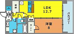 サニープレイス西芦屋　2号館 8階1LDKの間取り