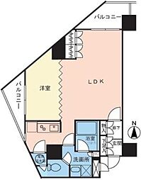 エクセレント麻布十番 9階1LDKの間取り