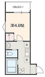 MELDIA西川口II 2階1Kの間取り