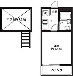 オッコーララさがみ野No.8 1Kの間取図画像