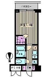 ビイルーム小金井 4階1Kの間取り