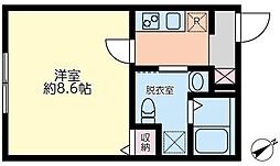 retreat南流山 1Kの間取図画像