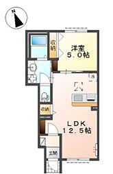 グランデ弐番館 1LDKの間取図画像