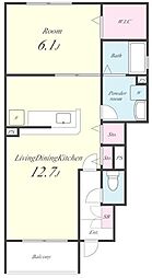粋明館 1階1LDKの間取り